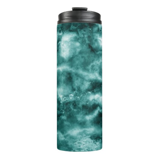 Dunkelgrüne Marmorbeschaffenheit Thermosbecher (Vorderseite)