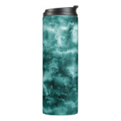 Dunkelgrüne Marmorbeschaffenheit Thermosbecher (Nach links gedreht)