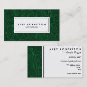 Dunkelgrüne Marmormalachit-Visitenkarte Visitenkarte (Vorne/Hinten)