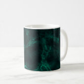 Dunkelgrüne Marmorstruktur Kaffeetasse (VorderseiteRechts)