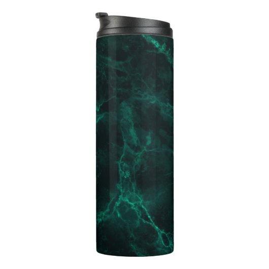 Dunkelgrüne Marmorstruktur Thermosbecher (Nach rechts gedreht)