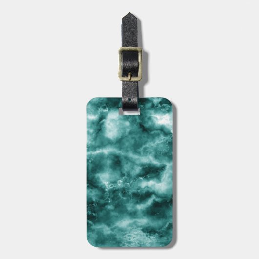 dunkelgrüne Marmortextur Gepäckanhänger (Vorderseite vertikal)