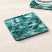 dunkelgrüne Marmortextur Getränkeuntersetzer (Linke Seite)