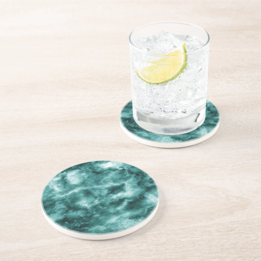 dunkelgrüne Marmortextur Getränkeuntersetzer (Seite)
