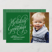 Dunkelgrüne, maßgeschneiderte Weihnachtskarten Feiertagskarte (Vorne/Hinten)