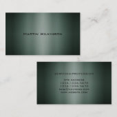 Dunkelgrüne metallische Glanzplattenart Visitenkarte (Vorne/Hinten)