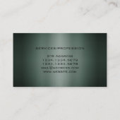 Dunkelgrüne metallische Glanzplattenart Visitenkarte (Rückseite)