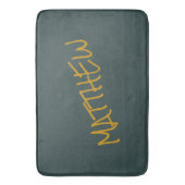 Dunkelgrüne, moderne Goldschrift Badematte (Vorderseite Vertikal)