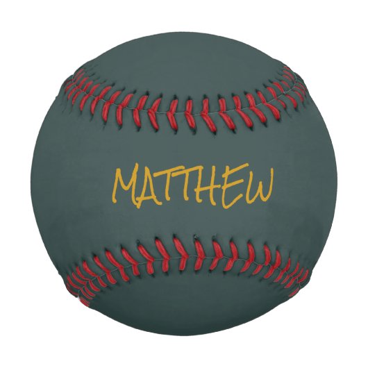 Dunkelgrüne moderne Goldschrift Baseball (Vorderseite)