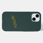 Dunkelgrüne, moderne Goldschrift Case-Mate iPhone Hülle (Rückseite (Horizontal))