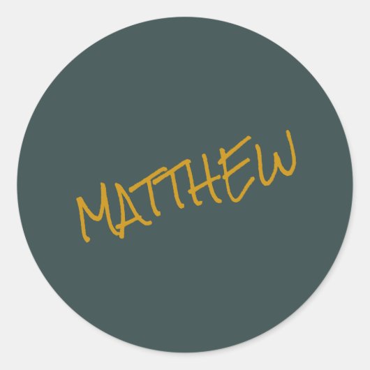Dunkelgrüne, moderne Goldschrift Runder Aufkleber (Vorderseite)