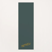 Dunkelgrüne, moderne Goldschrift Yogamatte (Vorderseite)