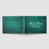 Dunkelgrüne, moderne Hochzeit. Einfache elegante s Gästebuch (Voll)
