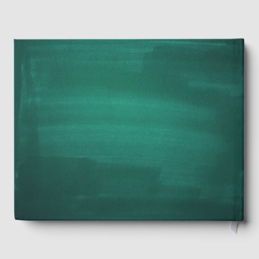 Dunkelgrüne, moderne Hochzeit. Einfache elegante s Gästebuch (Rückseite)