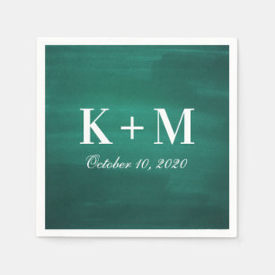 Dunkelgrüne, moderne Hochzeit. Einfache elegante s Serviette