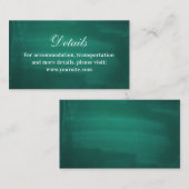 Dunkelgrüne, moderne Hochzeitsdetails. Einfache Sm Begleitkarte (Vorne/Hinten)