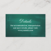 Dunkelgrüne, moderne Hochzeitsdetails. Einfache Sm Begleitkarte (Vorderseite)