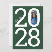 Dunkelgrüne Moderne Jahrgänge und Foto Abschluss Ankündigung (Vorderseite)