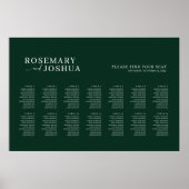 Dunkelgrüne, moderne Sitzkarte Poster (Vorne)