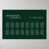 Dunkelgrüne, moderne Sitzkarte Poster (Vorne)
