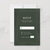 Dunkelgrüne, moderne Typografie - elegante Hochzei RSVP Karte (Vorderseite)