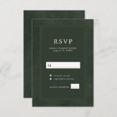 Dunkelgrüne, moderne Typografie - elegante Hochzei RSVP Karte (Vorne/Hinten)