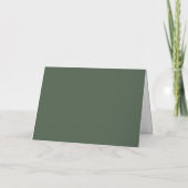 Dunkelgrüne Moos-Minimalist-Scandi-Hochzeitsdanksa Karte (Rückseite)