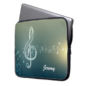 Dunkelgrüne Musiknoten und benutzerdefinierte Mono Laptopschutzhülle (Vorderseite Links)