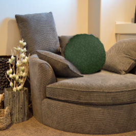 Dunkelgrüne Muster-Blätter Rundes Kissen