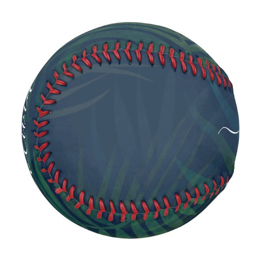 Dunkelgrüne Palmen Blätter Muster Baseball (Vorderseite Links)