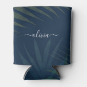 Dunkelgrüne Palmen Blätter Muster Dosenkühler (Vorderseite)