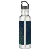 Dunkelgrüne Palmen Blätter Muster Edelstahlflasche (Rückseite)