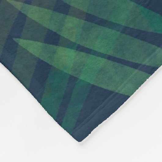 Dunkelgrüne Palmen Blätter Muster Fleecedecke (Ecke)