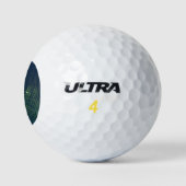 Dunkelgrüne Palmen Blätter Muster Golfball (Logo)