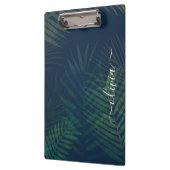 Dunkelgrüne Palmen Blätter Muster Klemmbrett (Links)