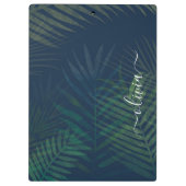 Dunkelgrüne Palmen Blätter Muster Klemmbrett (Rückseite)
