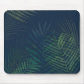 Dunkelgrüne Palmen Blätter Muster Mousepad (Vorne)