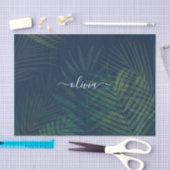 Dunkelgrüne Palmen Blätter Muster Seidenpapier (Handwerk)