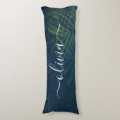 Dunkelgrüne Palmen Blätter Muster Seitenschläferkissen (Vorderseite Vertikal)