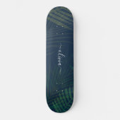 Dunkelgrüne Palmen Blätter Muster Skateboard (Vorderseite)