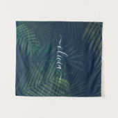 Dunkelgrüne Palmen Blätter Muster Wandteppich (Vorderseite (Horizontal))