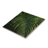 Dunkelgrüne Palmwedel Fliese (Seite)