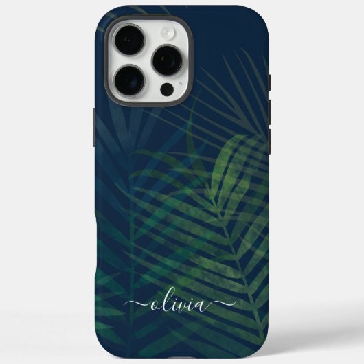 Dunkelgrüne Palmwedel – Maßgeschneidert Case-Mate iPhone Hülle (Rückseite)