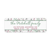 Dunkelgrüne Pine Needles Red Holly Berries Muster (Vorne)