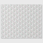 Dunkelgrüne Pine Needles Red Holly Berries Muster Geschenkpapier (Flach)