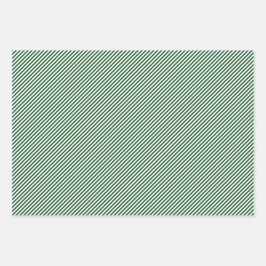 Dunkelgrüne Pine Needles Red Holly Berries Muster Geschenkpapier Set (Vorderseite 3)