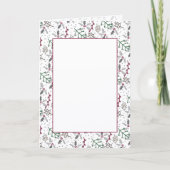 Dunkelgrüne Pine Needles Red Holly Berries Muster Karte (Vorderseite)