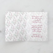 Dunkelgrüne Pine Needles Red Holly Berries Muster Karte (Innenseite)