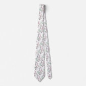 Dunkelgrüne Pine Needles Red Holly Berries Muster Krawatte (Vorderseite)