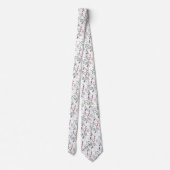 Dunkelgrüne Pine Needles Red Holly Berries Muster Krawatte (Rückseite)